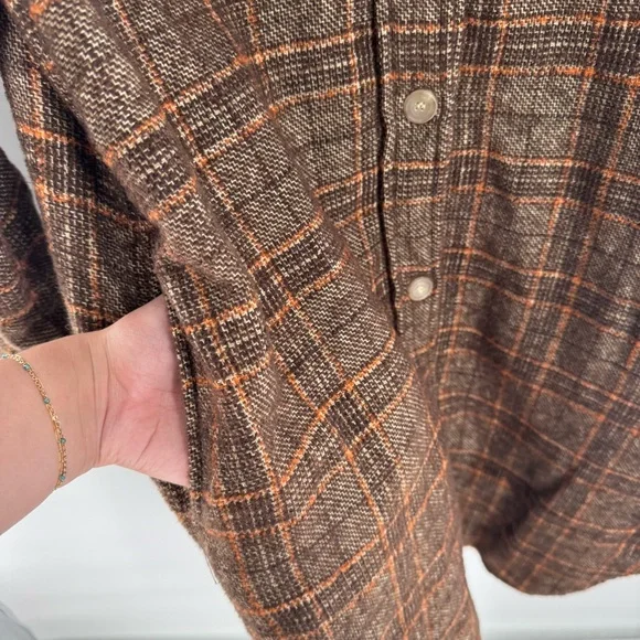 Frank & Eileen Gavin Italian Wool Blend Bouclé Shirt Jacket Shacket Size Medium